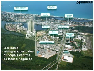 Localização privilegiada:  perto dos principais centros de lazer e negócios Cidade da Música Barra Shopping New York City Center Centro Empresarial Barra Shopping Tok Stok Shopping Via Parque Terra Encantada Casa Shopping Rio Sport Center ETNA 