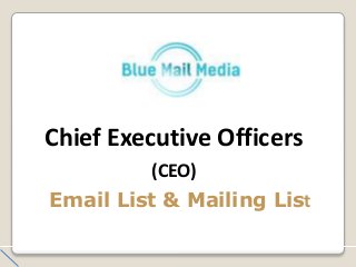 Chief Executive Officers
(CEO)
Email List & Mailing List
 
