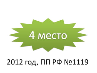 2012 год, ПП РФ №1119
 