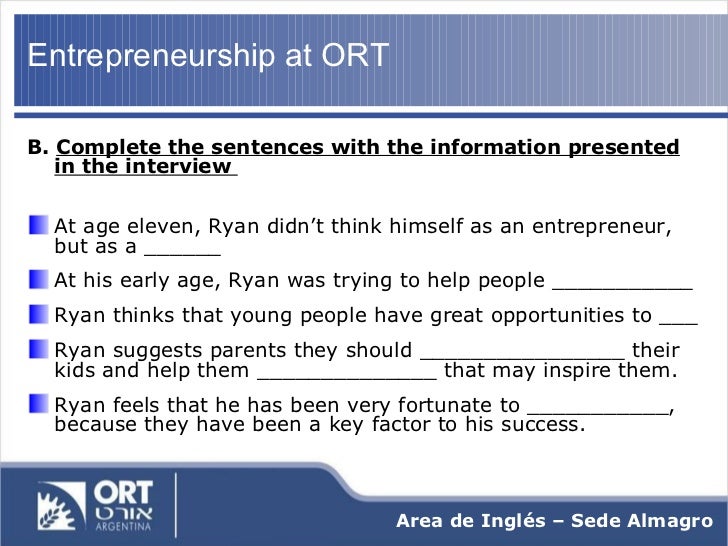 an interview of an entrepreneur information