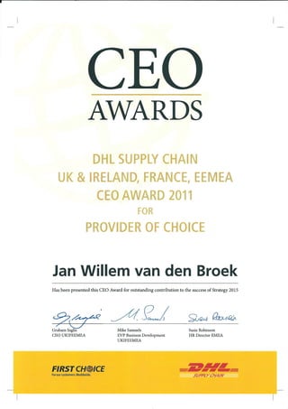 CEO Award DHL