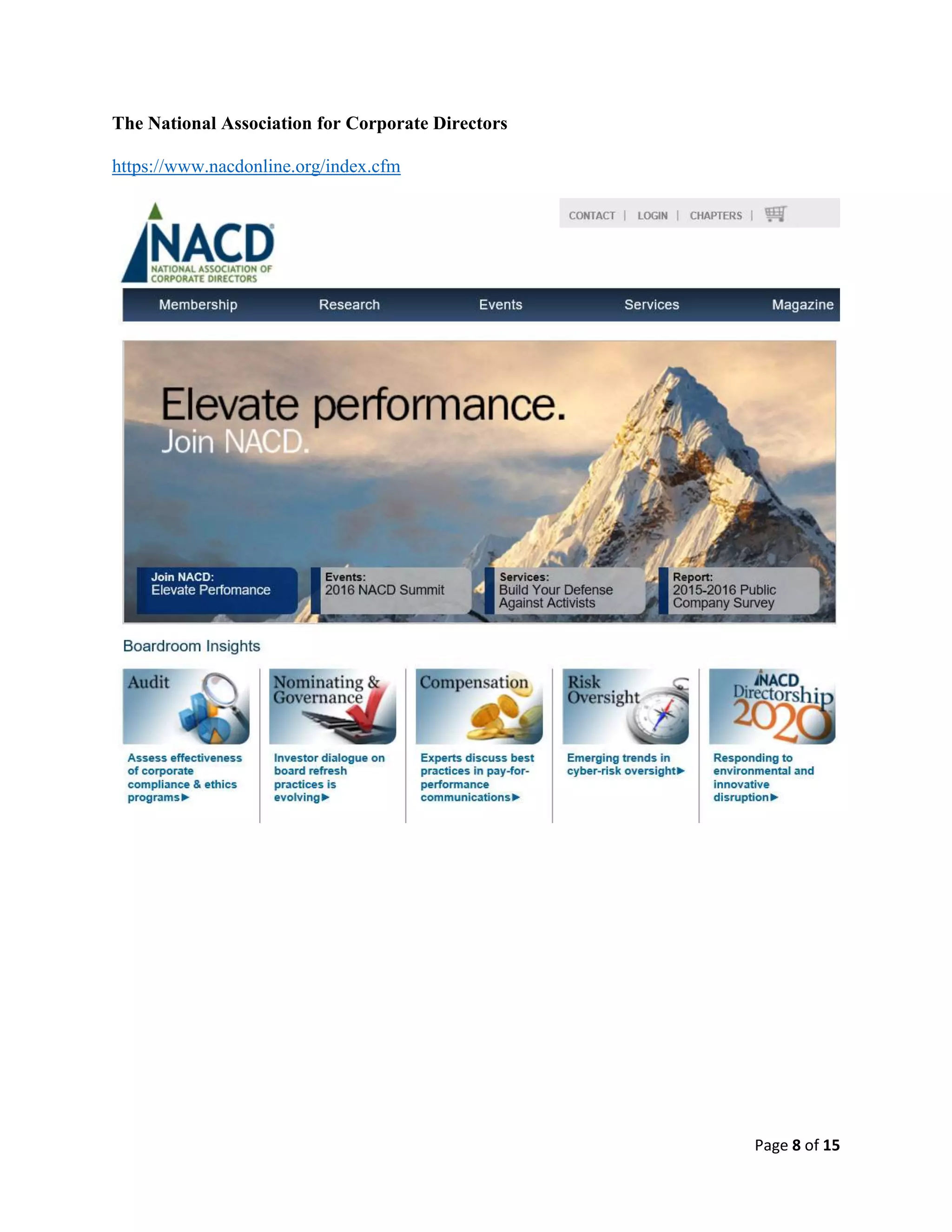 Page 8 of 15
The National Association for Corporate Directors
https://www.nacdonline.org/index.cfm
 