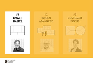 #2 
BMGEN 
ADVANCED 
#3 
CUSTOMER 
FOCUS 
#1 
BMGEN 
BASICS 
? ! 
 