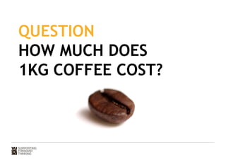 QUESTION 
HOW MUCH DOES 
1KG COFFEE COST? 
 