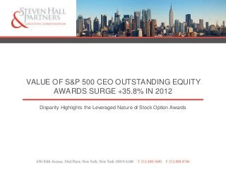 VALUE OF S&P 500 CEO OUTSTANDING EQUITY
      AWARDS SURGE +35.8% IN 2012

   Disparity Highlights the Leveraged Nature of Stock Option Awards
 