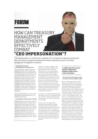 How can treasury management departments effectively combat "CEO" impersonation?