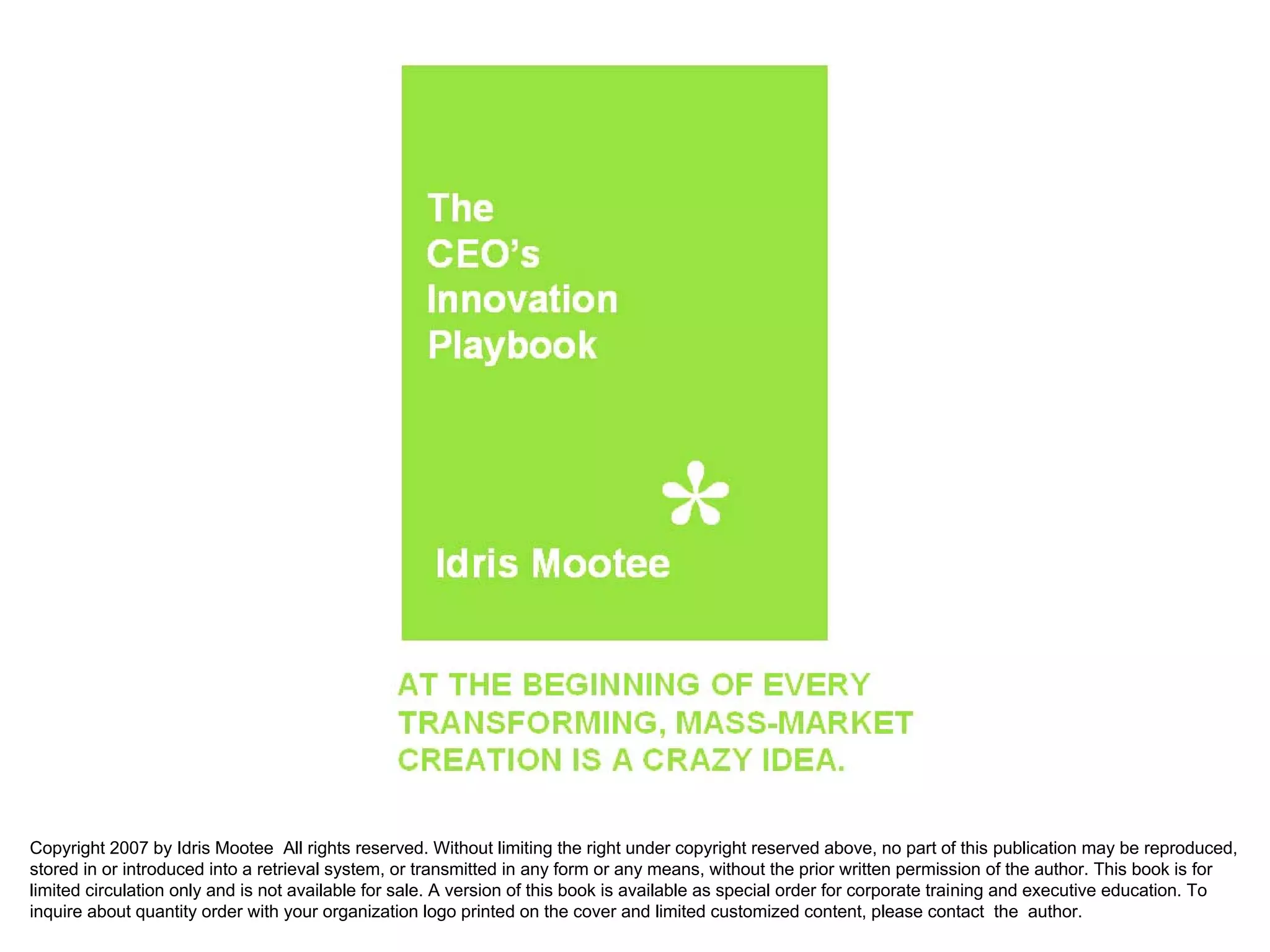 CEO Innovation Playbook Public Short - Idris Mootee Part One