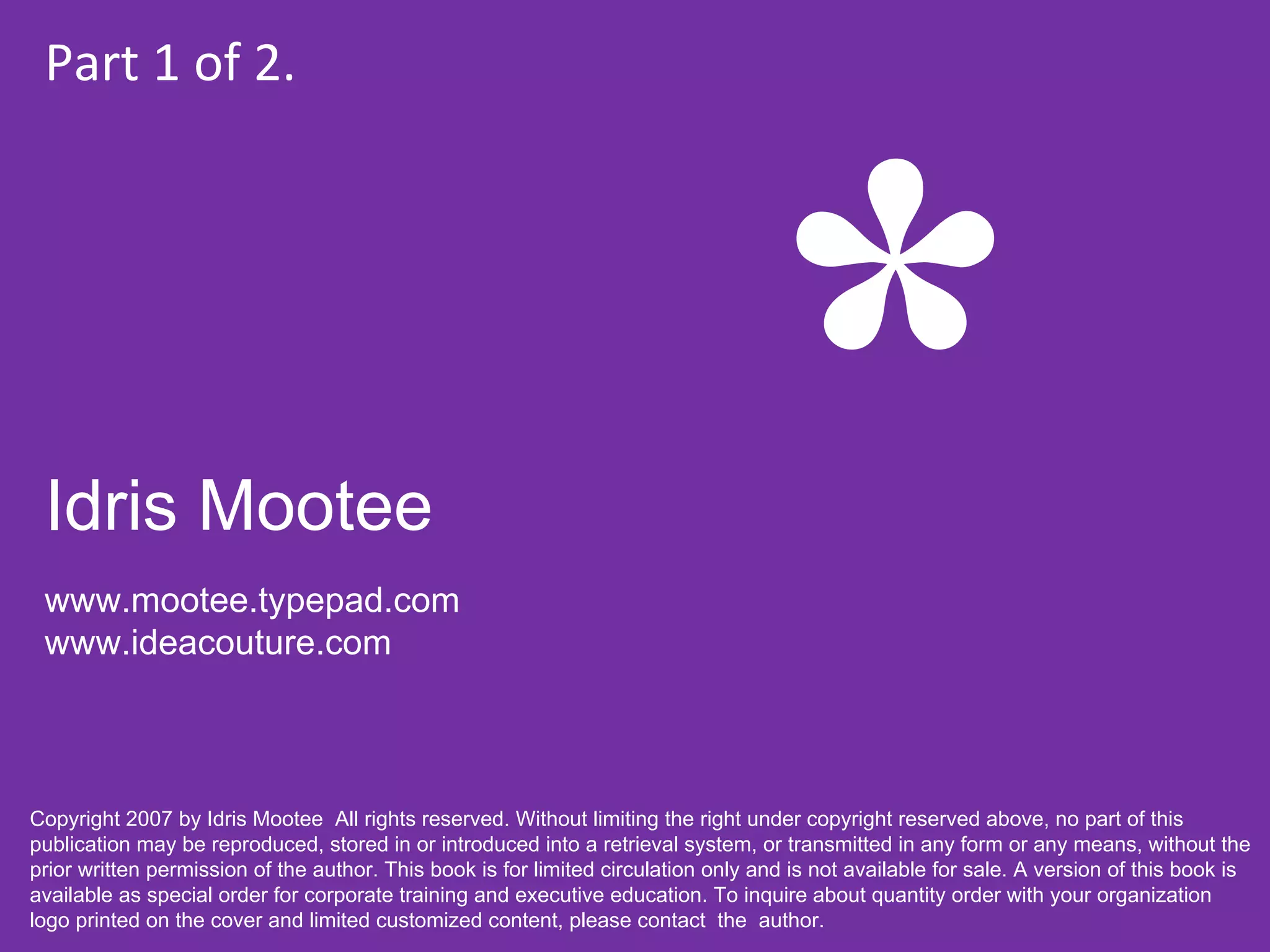 CEO Innovation Playbook Public Short - Idris Mootee Part One