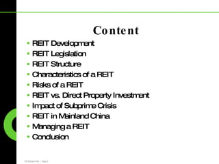 Reit Risk Management Ceo Presentation Reit | PPT
