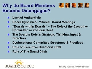 Why do Board Members  Become Disengaged? 