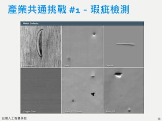 台灣人工智慧學校
產業共通挑戰 #1－瑕疵檢測
13
 