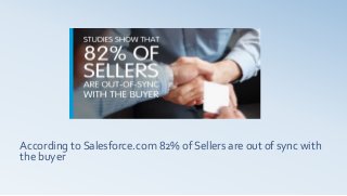 According to Salesforce.com 82% of Sellers are out of sync with
the buyer
 