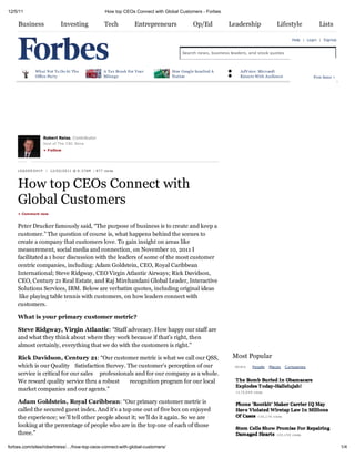 Forbes: How Top CEOs Connect with Global Customers