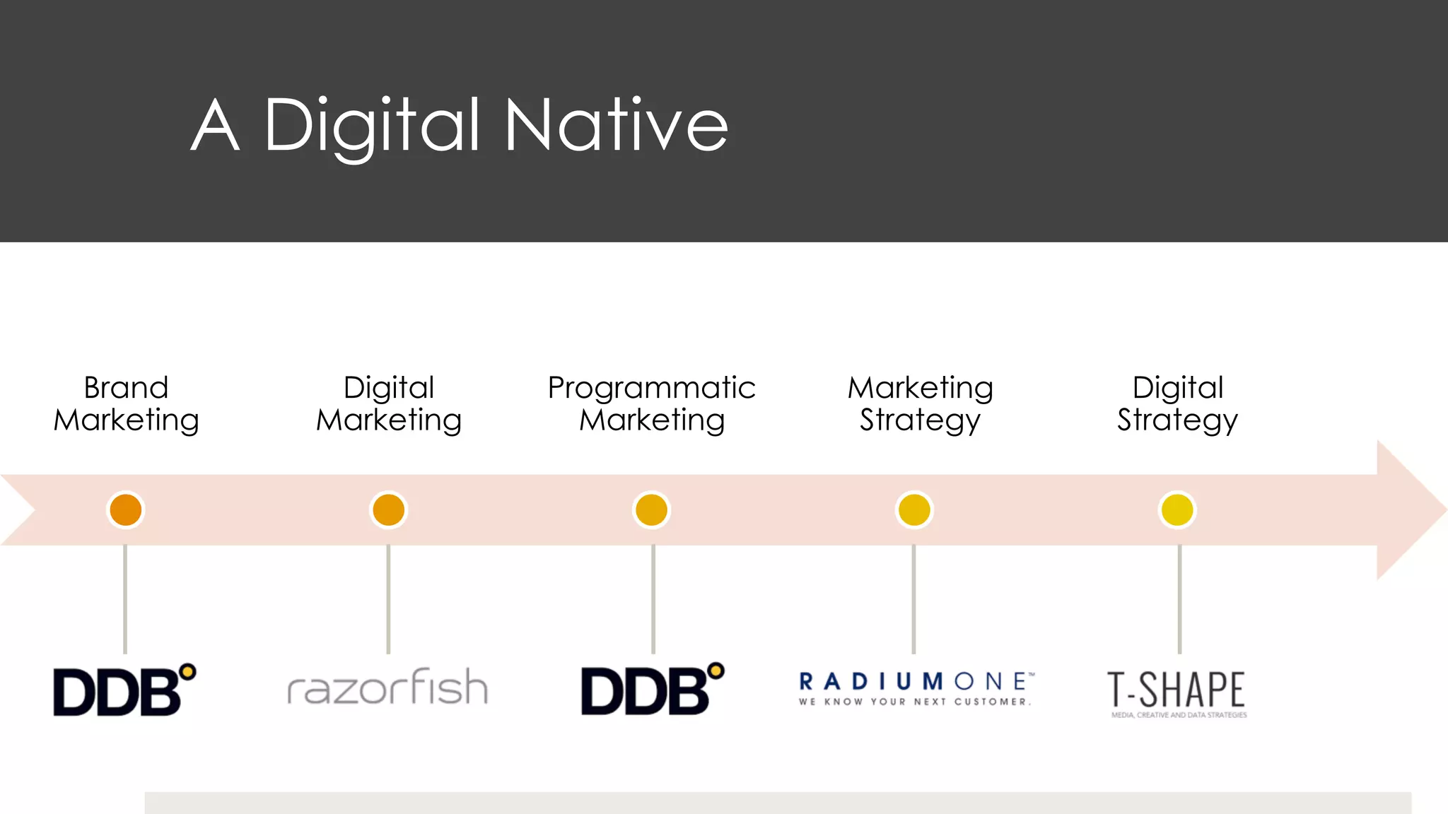Brand
Marketing
Digital
Marketing
Programmatic
Marketing
Marketing
Strategy
Digital
Strategy
A Digital Native
 