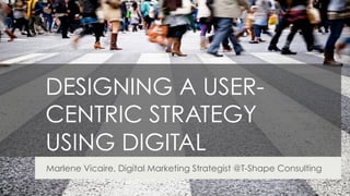 DESIGNING A USER-
CENTRIC STRATEGY
USING DIGITAL
Marlene Vicaire, Digital Marketing Strategist @T-Shape Consulting
 