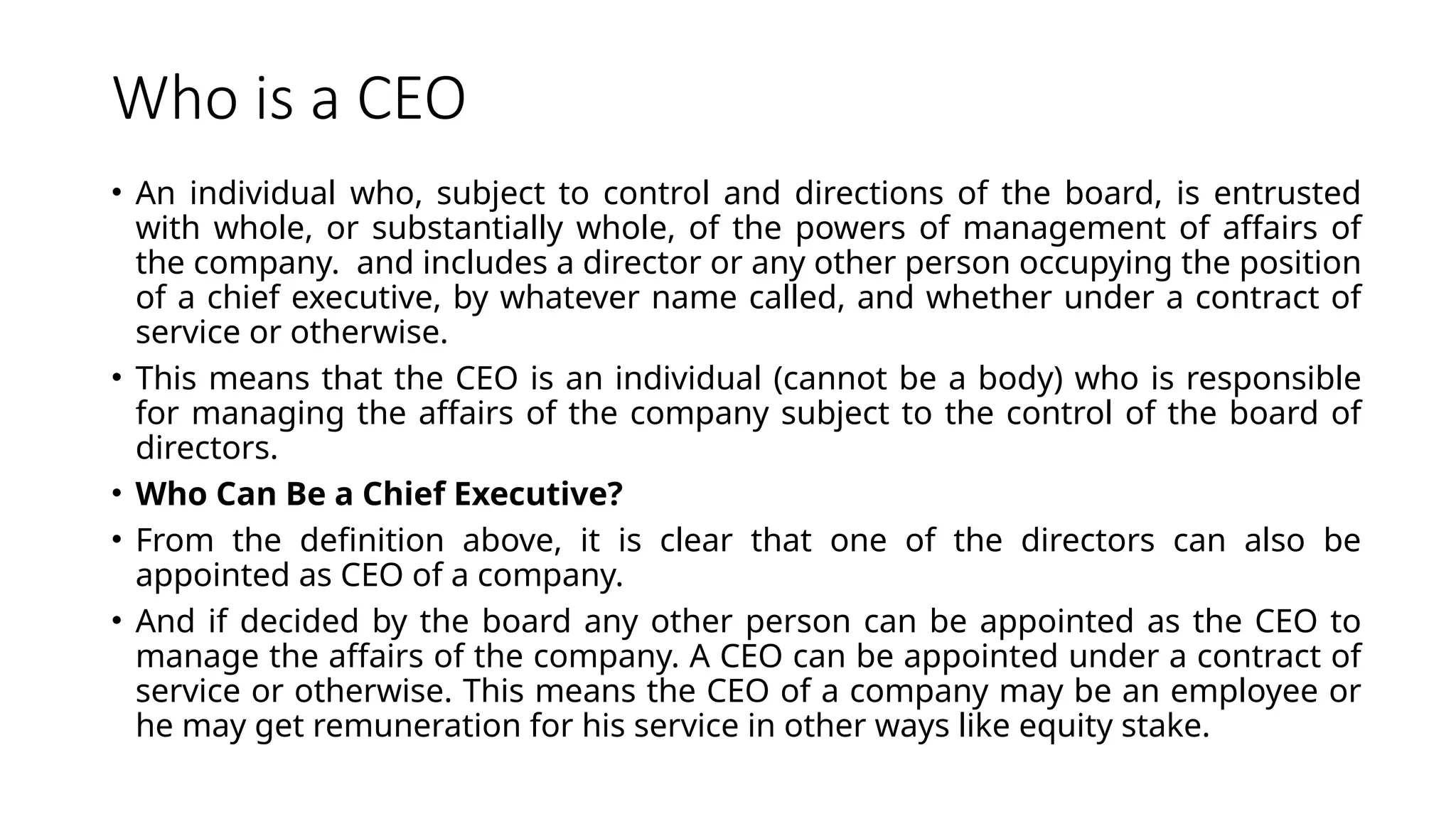 Ceo Direction Example The Appointment of Chief Executive Officer.pptx