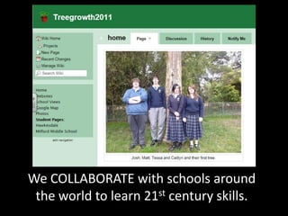 We COLLABORATE with schools around
the world to learn 21st century skills.
 