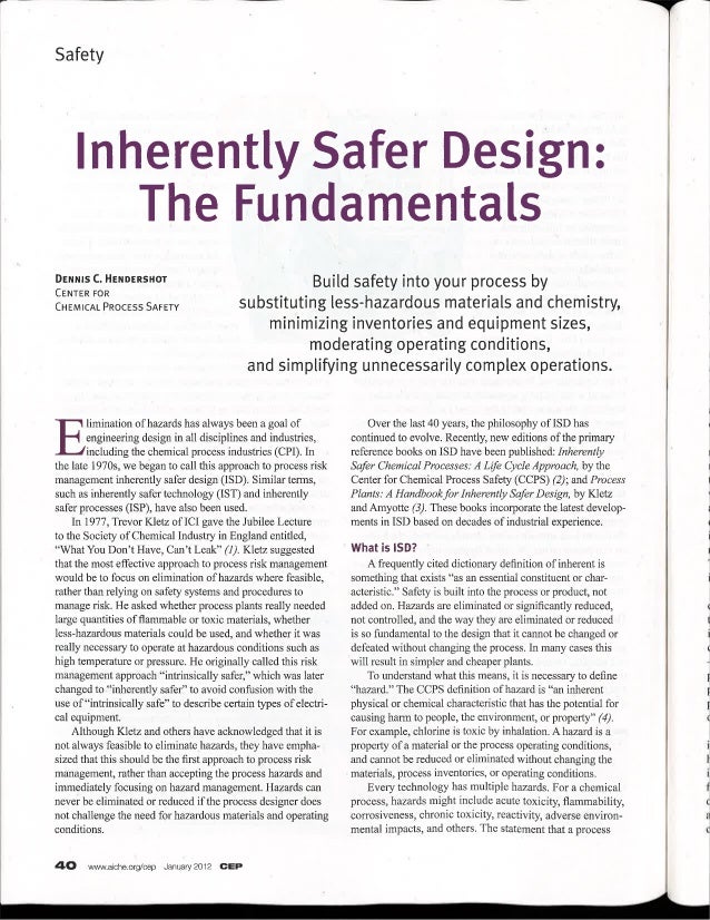inherently safer design