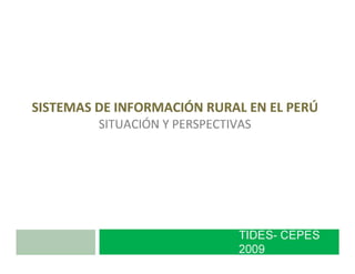 Sistemas de información rural en el Perú