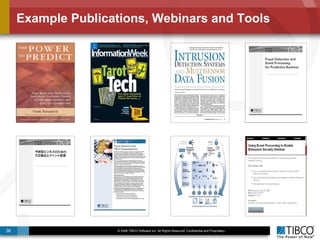 Example Publications, Webinars and Tools 