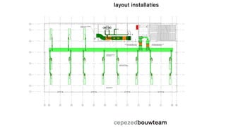 cepezedbouwteam
layout installaties
Legenda
branslanghaspel met lengte aanduiding
weerstand tegen branddoorslag en brandoverslag in minuten
weerstand tegen branddoorslag en brandoverslag in minuten en zelfsluitend
-Alle maten in het werk te controleren. Terreinmaten zijn indicatief
-Alle maten in mm
-Kadastrale gemeente Delft, sectie E, nummers: 3755 + 3756
-Tekening volgens documentenlijst 1030 S 02
-Materiaalcodes volgens bijbehorend materiaal- en kleurenstaat 1030 S 05
-Peilmaat is gerelateerd aan bovenkant zandcementlaag van begane grondvloer
-P= 0 = 0.44m + NAP
-Nettovloeroppervlakten volgens NEN 2580
-Integrale toegankelijkheid en toegankelijkheid van ruimten:
vrije doorgang, dagmaten en drempelhoogte voldoen
aan de eisen zoals vermeld in art. 4.21, 4.22 en 4.27 van het Bouwbesluit 2012
-Vluchtrouteaanduiding voor deuren zijn onderdeel van vluchtprincipe
- glas doorloop- en doorvalveilig volgens NEN 3569:2011
-Voor alle bouwfysica- en brandveiligheidspecificaties zie rapportage Nelissen
-Voor alle W+E+T installatiespecificaties zie documenten Nelissen
-Voor alle constructieve specificaties zie documenten IMD raadgevend Ingenieurs
15m
60
60
60
60
materiaalcode21.00
erfgrens
architectenbureau
cepezed b.v.
ezelsveldlaan 61
2611 rv delft nl
t +31 15 215 0000
post@cepezed.nl
www.cepezed.nl
definitief
950
1250 m3/h toevoerlucht
per verdieping
A
1
B C D E F G H I J K L M N
2
3
4
5
6
7
8
Open kantoortuin
afzuiging ruimte via onderzijde
ombouw pantry
50 50
75
50
rk
- gemodificeerd aansluitstuk voorzien
van luchtgeleidingsschoepen.
- gemodificeerd aansluitstuk voorzien
van luchtgeleidingsschoepen.
aansluiting toekomstige
plafondconvector afdoppen
cepezed
 
