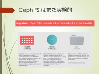 Ceph FS はまだ実験的
 
