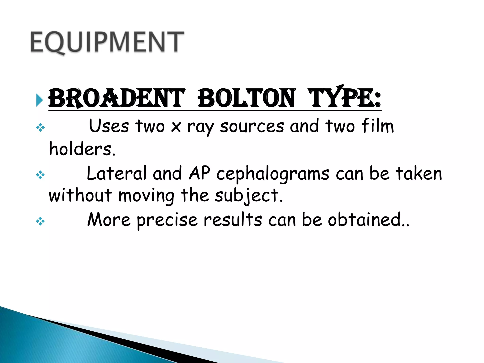 PACINI in 1922 published the first paper on cephalometry.