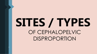 3
ed outlet
uberous
or less.
the outlet
vere
ead to
ed
annot be
eneath the
chial
elvis
m =
less.
SITES / TYPES
OF CEPHALOPELVIC
DISPROPORTION
 