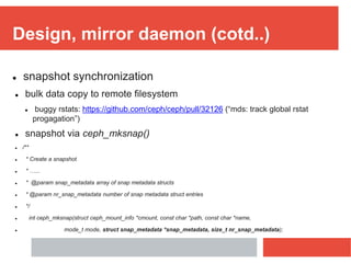 Snap Daemon Cephfs Snapshot Mirroring | PPTX