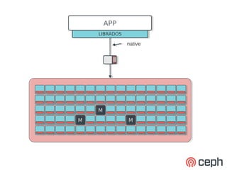 APP
     APP
    LIBRADOS
     LIBRADOS

                native




    M
    M
M
M               M
                M
 