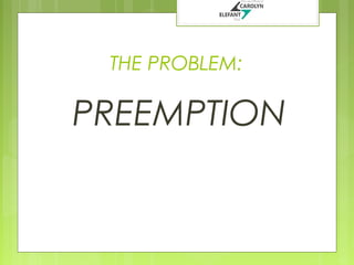 THE PROBLEM:

PREEMPTION

 
