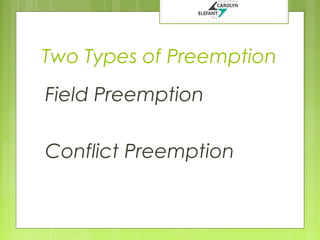 Two Types of Preemption
Field Preemption
Conflict Preemption

 