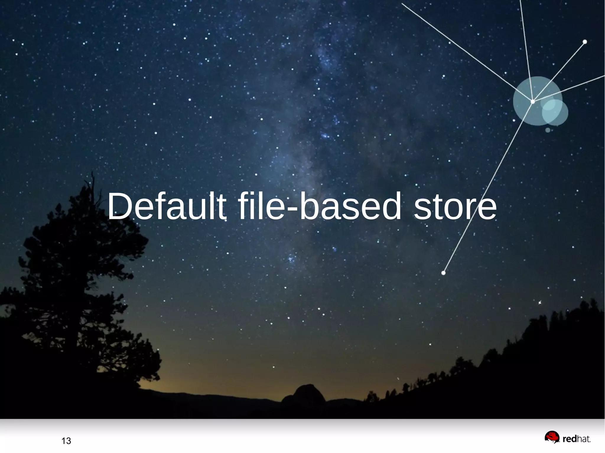 13
13
Default file-based store
 