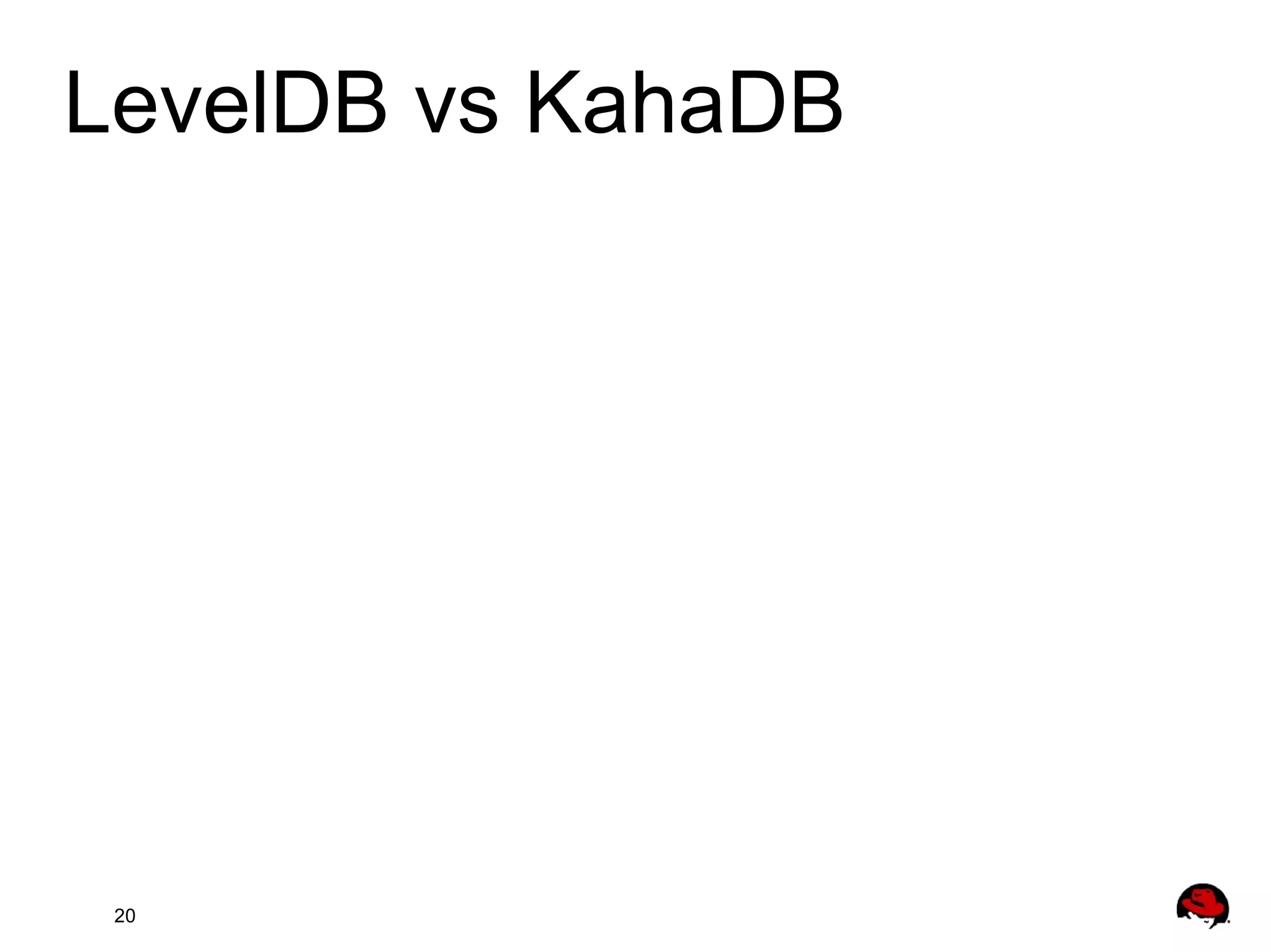 20
LevelDB vs KahaDB
 