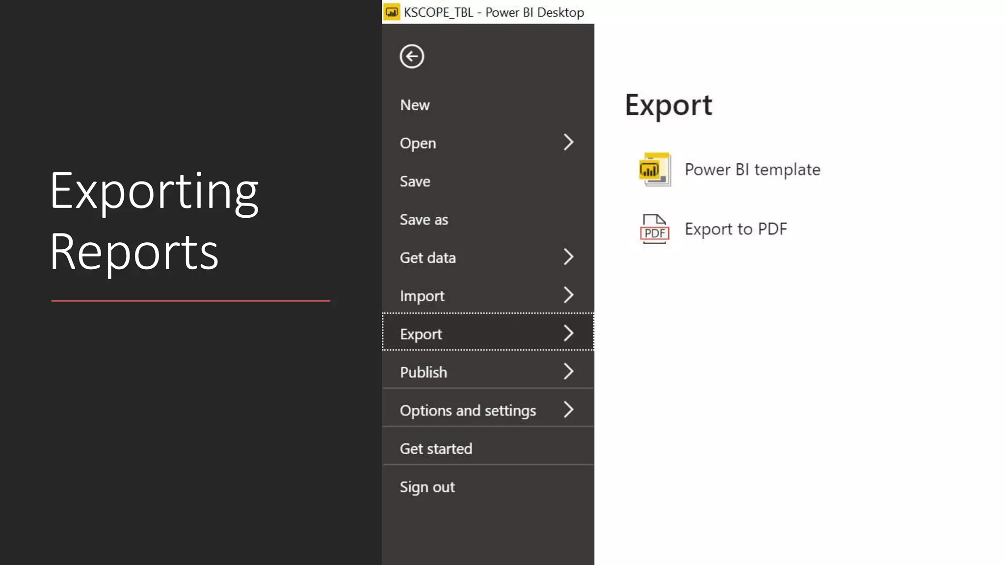 Exporting
Reports
 