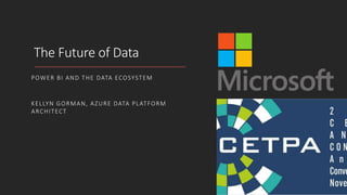 The Future of Data
POWER BI AND THE DATA ECOSYSTEM
KELLYN GORMAN, AZURE DATA PLATFORM
ARCHITECT
 