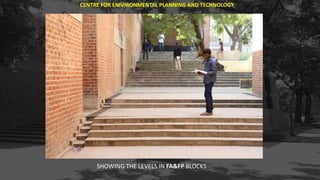 CENTRE FOR ENIVIRONMENTAL PLANNING AND TECHNOLOGY
SHOWING THE LEVELS IN FA&FP BLOCKS
 