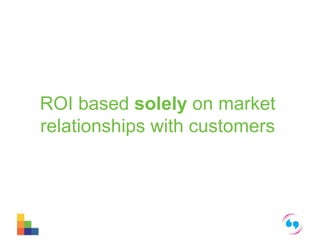 ROI based solely on market 
relationships with customers 
 
