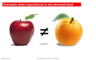 10/04/2018
Examples when equivalence is not demonstrated
By Katarzyna Zofia Chrusciel
 