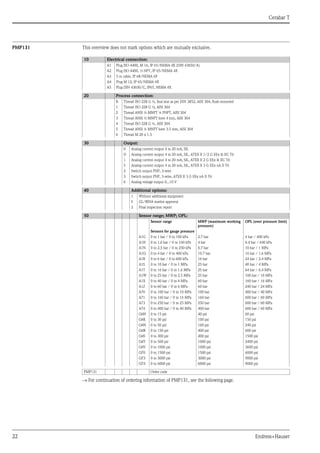 Cerabar t pmc131 pmp131 pmp135-endress+hauser datasheet-process ...