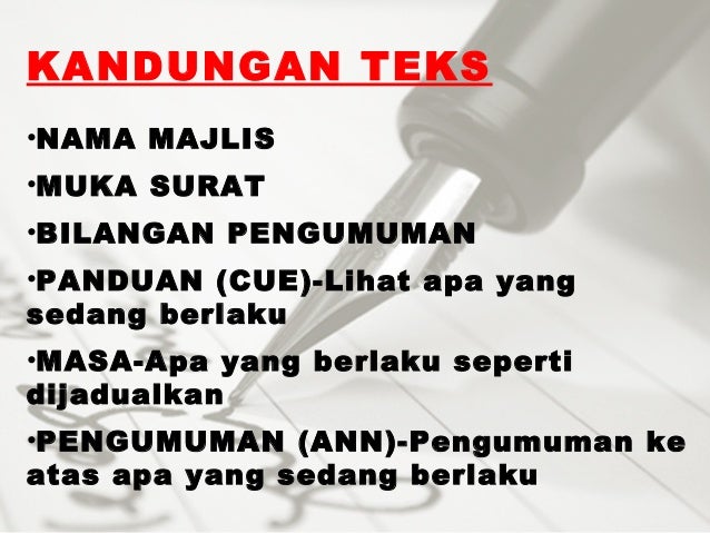 Ceramah tatacara penyediaan skrip juruacara