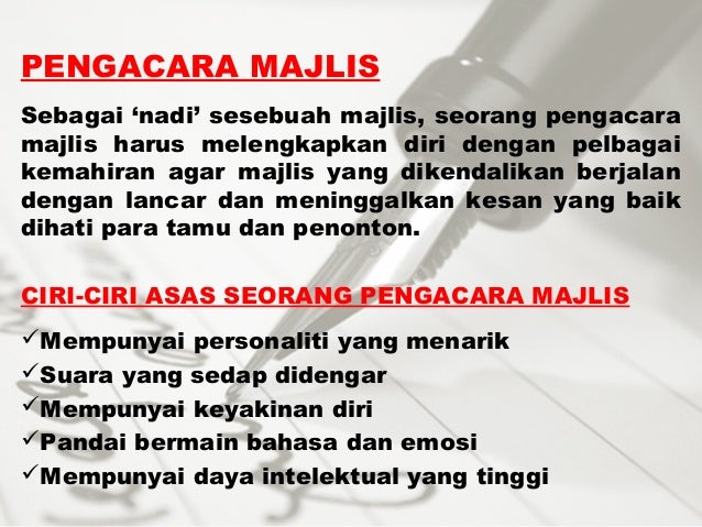 Ceramah tatacara penyediaan skrip juruacara
