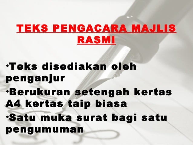 Ceramah tatacara penyediaan skrip juruacara