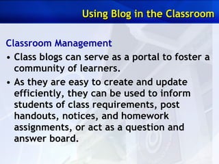 Blog in Teaching & Learning | PPT