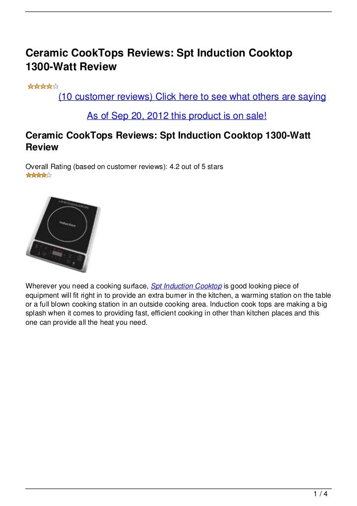 Ceramic Cooktops Reviews Spt Induction Cooktop 1300 Watt Review