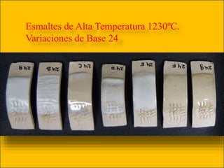 Esmaltes de Alta Temperatura 1230ºC.
Variaciones de Base 24
 