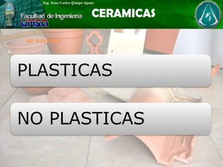 
SE DIVIDEN
PLASTICAS
NO PLASTICAS
 