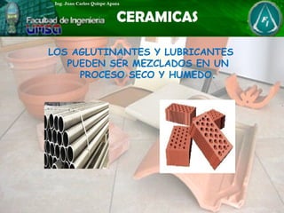 LOS AGLUTINANTES Y LUBRICANTES
PUEDEN SER MEZCLADOS EN UN
PROCESO SECO Y HUMEDO.
 