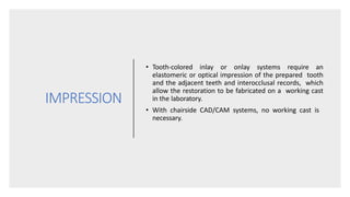 Ceramic inlays and onlays | PPTX