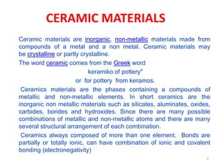 Ceramic Definition and Chemistry